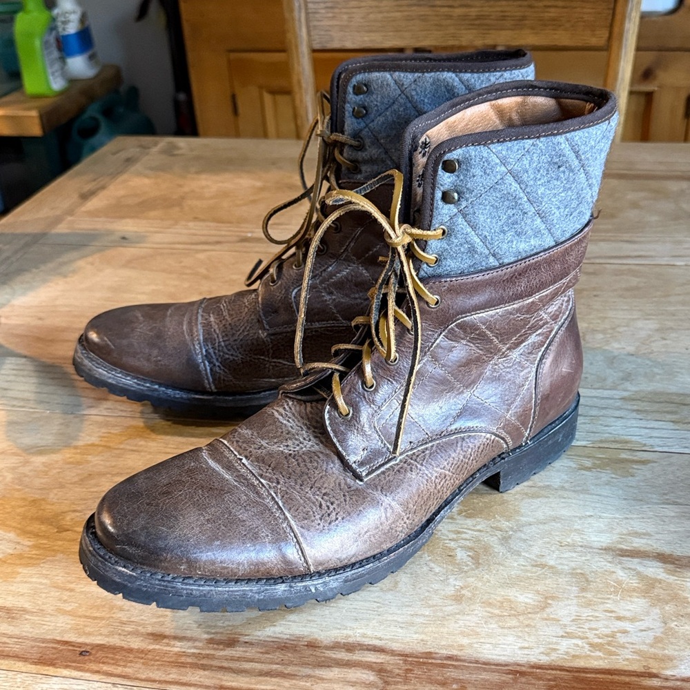 J.D Fisk Men's Shoes: Distressed Lewi Lace-Up Boot. Size 11. Hencho en Mexico.